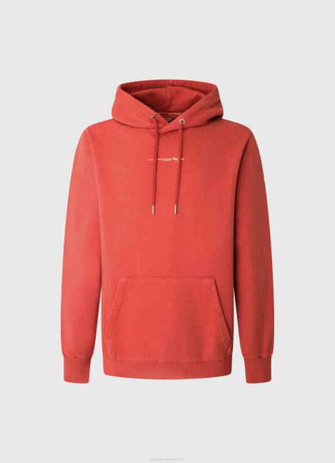 Pepe Jeans Hooded Cotton Jumper Men Studio Red Z22X909