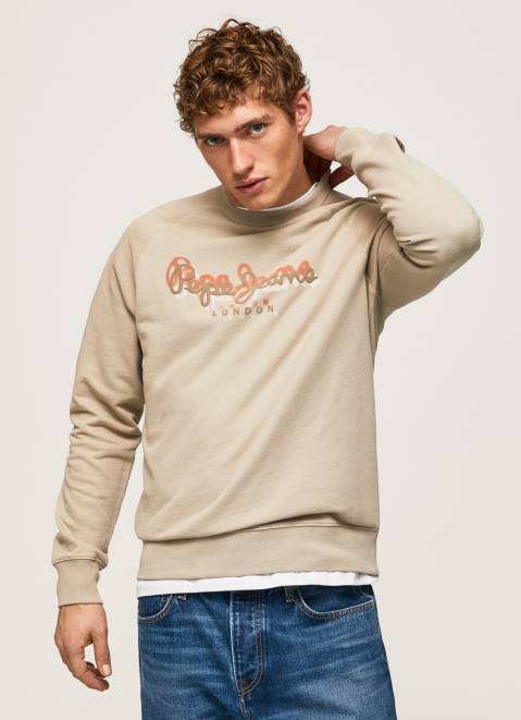Pepe Jeans Logo Print Jumper Men Malt Z22X887