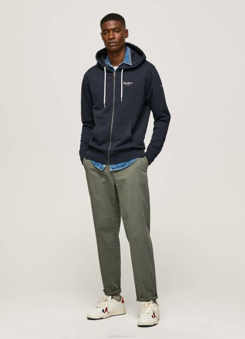 Pepe Jeans Logo Print Zipped Jumper Men Dulwich Z22X905