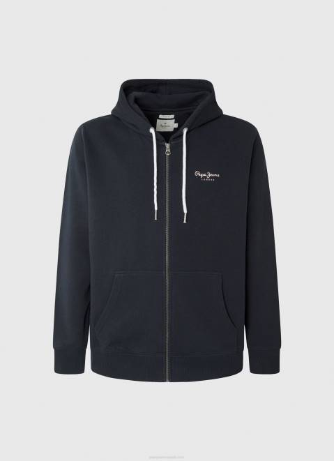 Pepe Jeans Logo Print Zipped Jumper Men Dulwich Z22X905