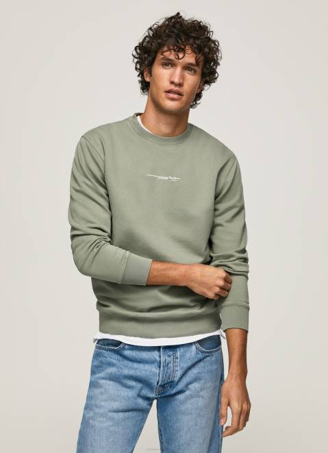 Pepe Jeans Logo Printed Cotton Sweatshirt Men Casting Z22X908