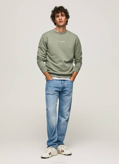 Pepe Jeans Logo Printed Cotton Sweatshirt Men Casting Z22X908