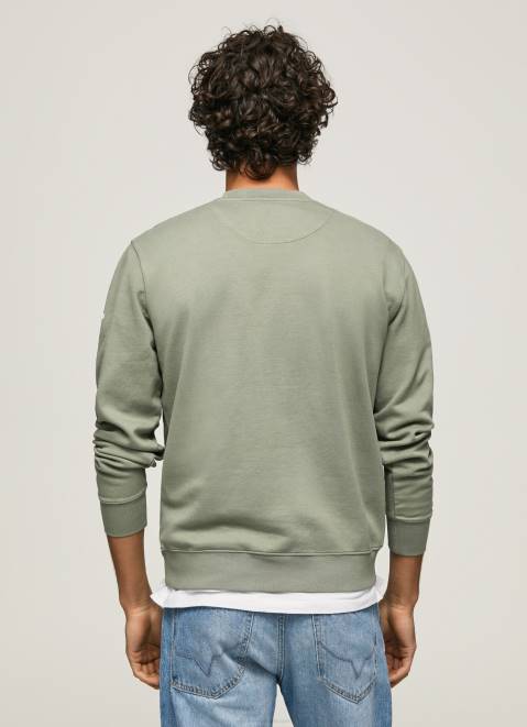 Pepe Jeans Logo Printed Cotton Sweatshirt Men Casting Z22X908