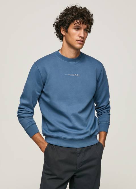 Pepe Jeans Logo Printed Cotton Sweatshirt Men Jarman Z22X907