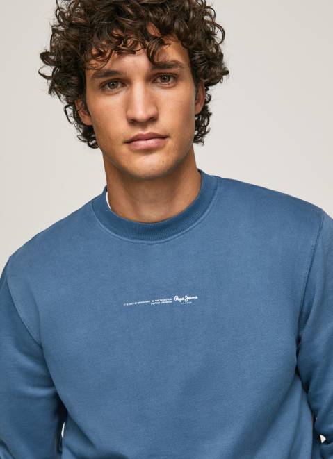 Pepe Jeans Logo Printed Cotton Sweatshirt Men Jarman Z22X907