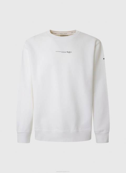 Pepe Jeans Logo Printed Cotton Sweatshirt Men White Z22X897