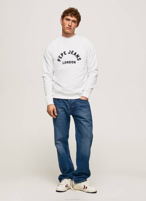 Pepe Jeans Logo Printed Sweatshirt Men White Z22X901