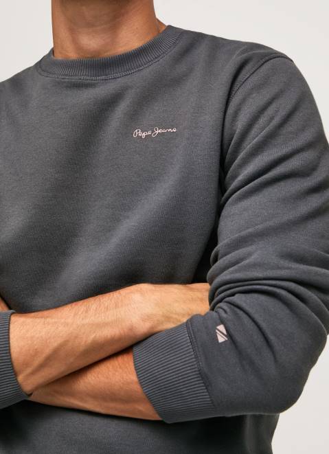 Pepe Jeans Photo Print Jumper Men Washed Black Z22X885
