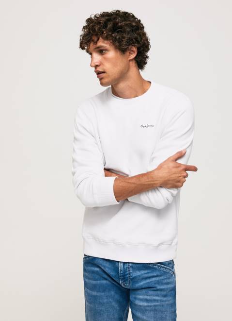 Pepe Jeans Photo Print Jumper Men White Z22X867