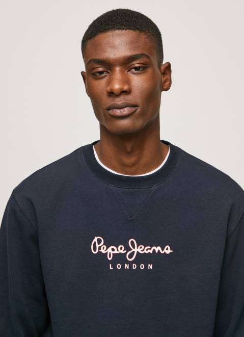 Pepe Jeans Printed Logo Cotton Jumper Men Dulwich Z22X884