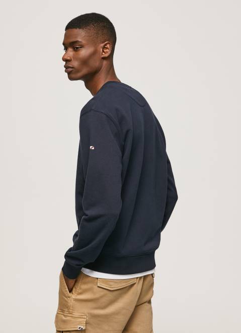 Pepe Jeans Printed Logo Cotton Jumper Men Dulwich Z22X884