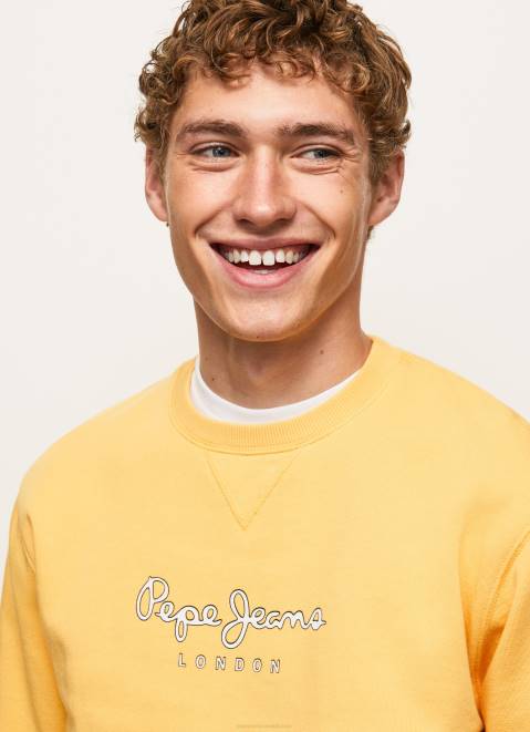 Pepe Jeans Printed Logo Cotton Jumper Men Shine Z22X888