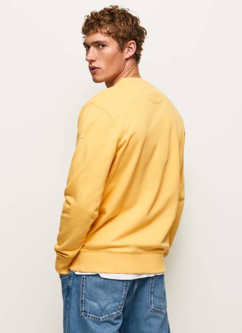 Pepe Jeans Printed Logo Cotton Jumper Men Shine Z22X888