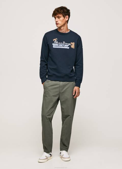 Pepe Jeans Rounded Collar Cotton Jumper Men Dulwich Z22X894