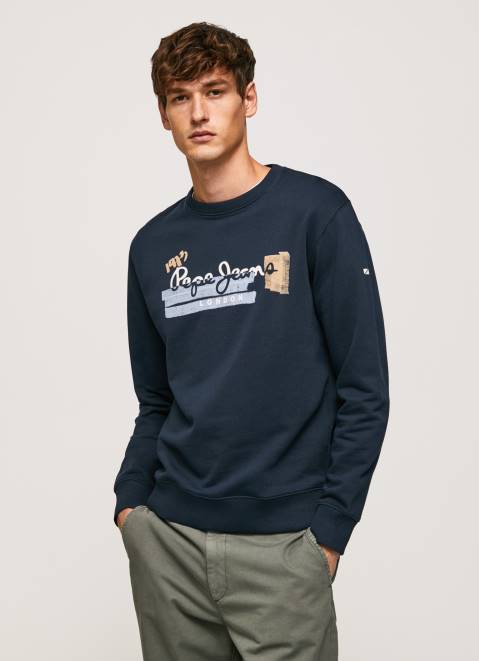Pepe Jeans Rounded Collar Cotton Jumper Men Dulwich Z22X894
