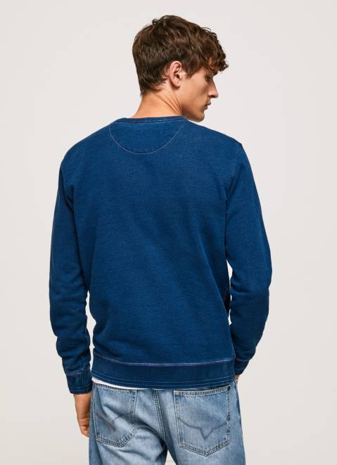 Pepe Jeans Rounded Collar Cotton Jumper Men Indigo Z22X868