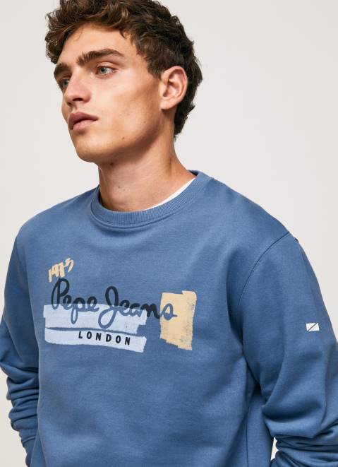 Pepe Jeans Rounded Collar Cotton Jumper Men Ozzy Z22X881