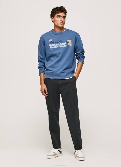 Pepe Jeans Rounded Collar Cotton Jumper Men Ozzy Z22X881