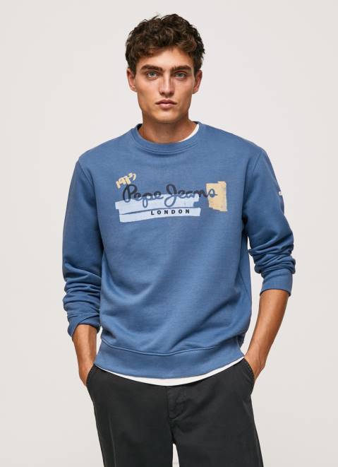 Pepe Jeans Rounded Collar Cotton Jumper Men Ozzy Z22X881
