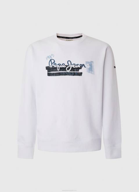 Pepe Jeans Rounded Collar Cotton Jumper Men White Z22X877