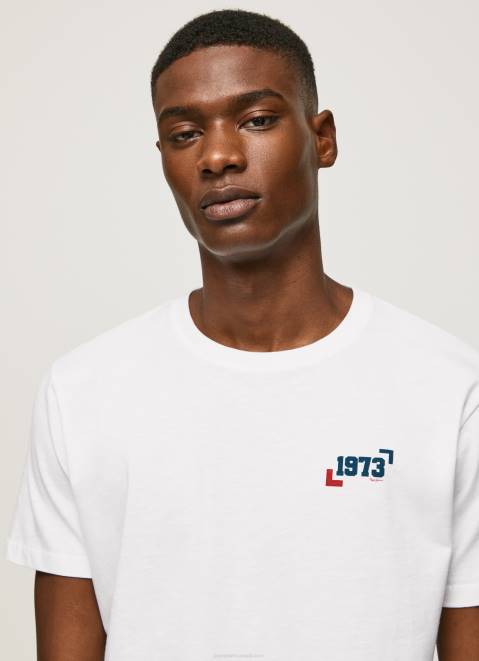 Pepe Jeans 1973 Logo Cotton T-Shirt Men White Z22X950