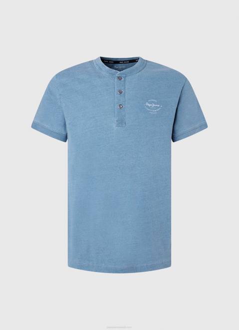 Pepe Jeans Baker Collar Cotton T-Shirt Men Light Blue Z22X965
