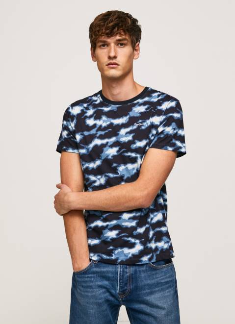 Pepe Jeans Camouflage Print T-Shirt Men Ozzy Z22X922