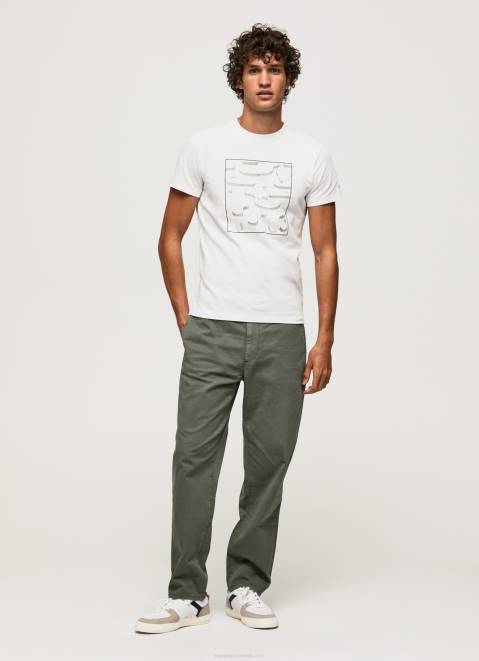 Pepe Jeans Cotton Graphic T-Shirt Men White Z22X940