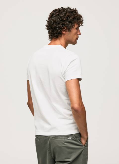 Pepe Jeans Cotton Graphic T-Shirt Men White Z22X940