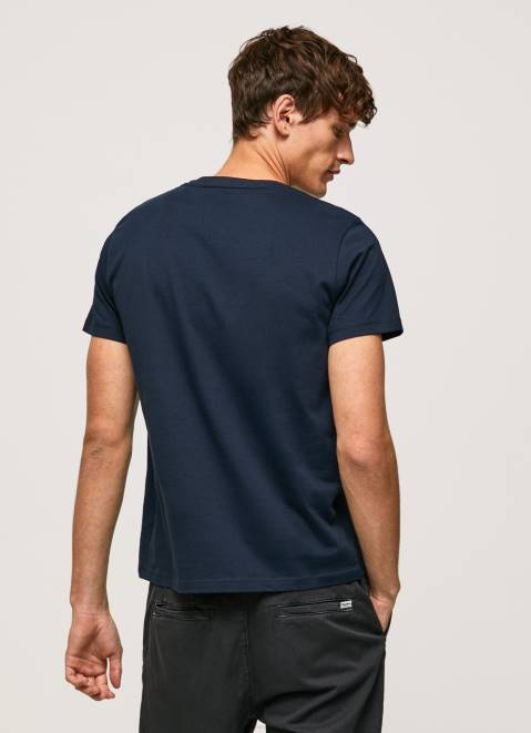 Pepe Jeans Cotton T-Shirt With Brushes Logo Men Dulwich Z22X932