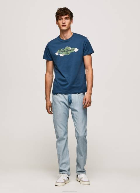 Pepe Jeans Cotton T-Shirt With Brushes Logo Men Jarman Z22X983