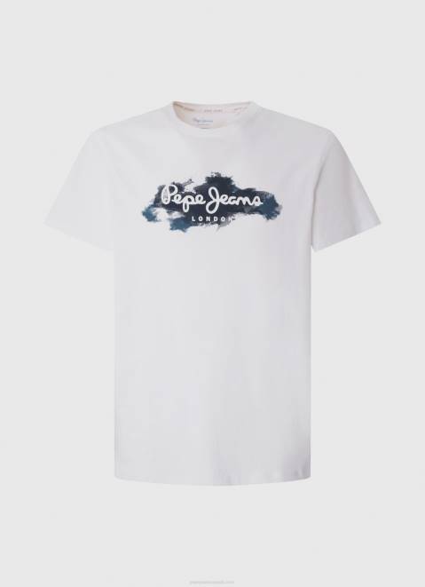 Pepe Jeans Cotton T-Shirt With Brushes Logo Men White Z22X952