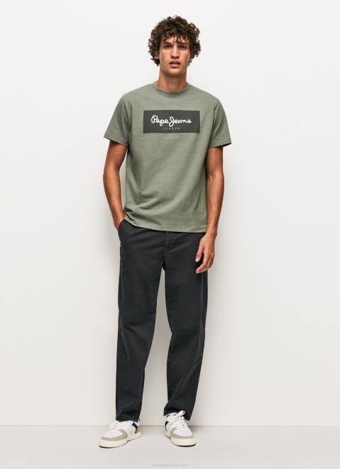 Pepe Jeans Embroidered Logo Cotton T-Shirt Men Casting Z22X914