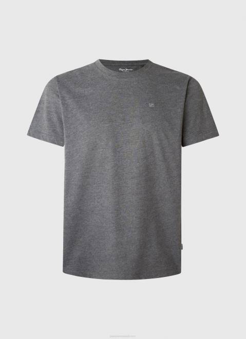 Pepe Jeans Embroidered Logo T-Shirt Men Washed Black Z22X976