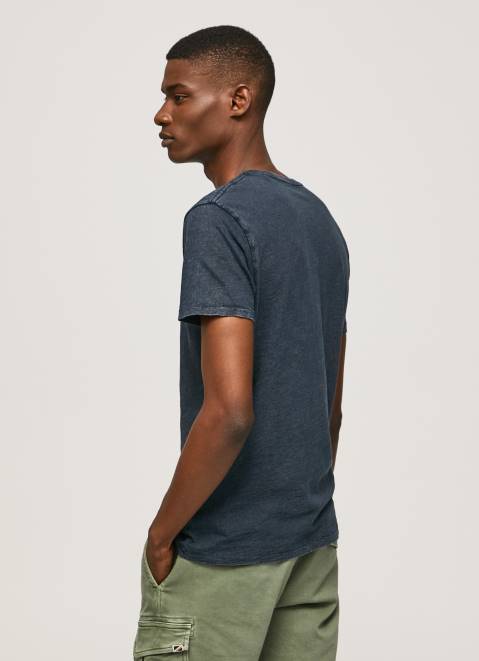 Pepe Jeans Essentialenim N Printed Logo T-Shirt Men Indigo Z22X1015