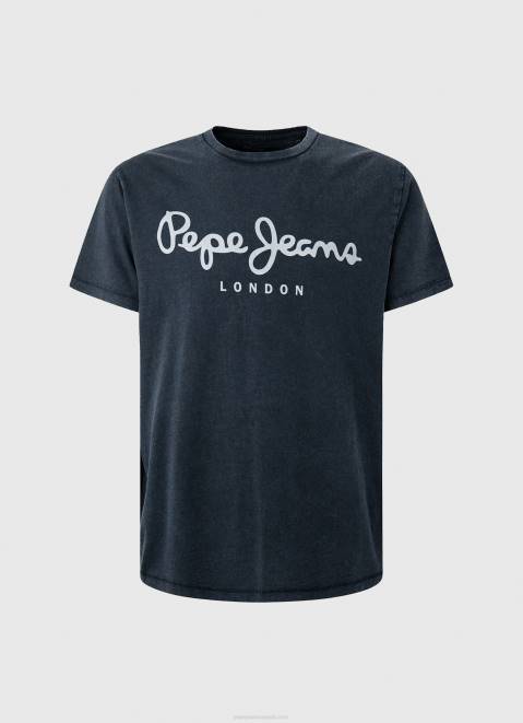 Pepe Jeans Essentialenim N Printed Logo T-Shirt Men Indigo Z22X1015