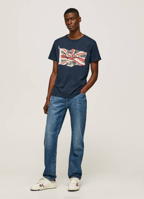 Pepe Jeans Flag Logo N Waving Flag T-Shirt Men Dulwich Z22X935