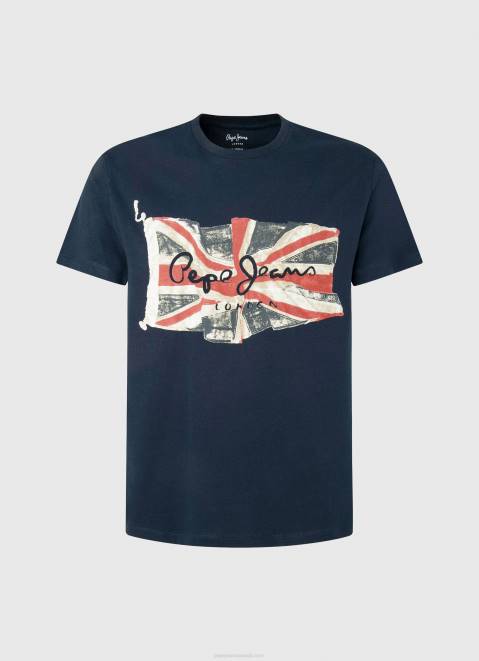 Pepe Jeans Flag Logo N Waving Flag T-Shirt Men Dulwich Z22X935