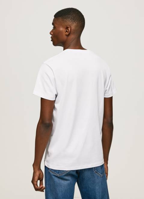 Pepe Jeans Flag Logo N Waving Flag T-Shirt Men White Z22X1014