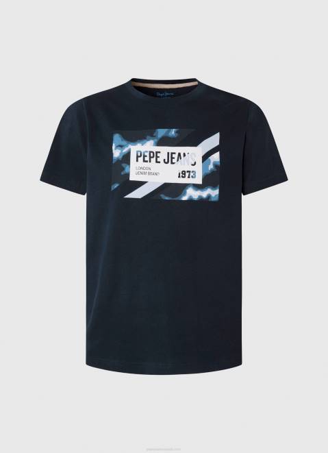 Pepe Jeans Flag Print Cotton T-Shirt Men Dulwich Z22X956