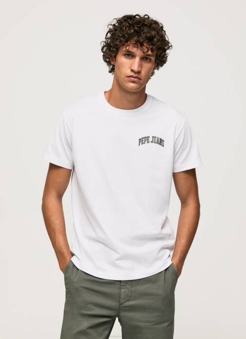 Pepe Jeans High Density Logo Cotton T-Shirt Men White Z22X919