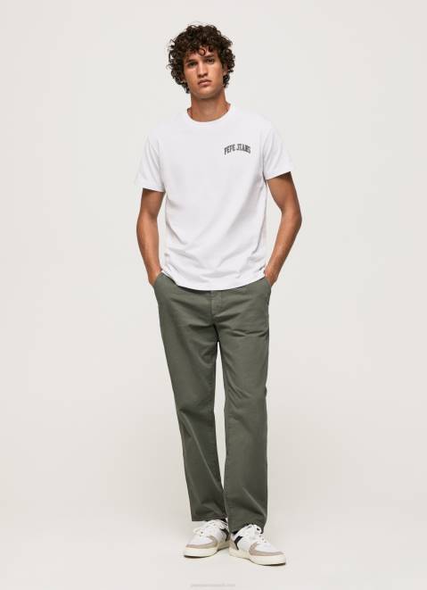 Pepe Jeans High Density Logo Cotton T-Shirt Men White Z22X919