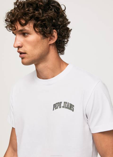 Pepe Jeans High Density Logo Cotton T-Shirt Men White Z22X919