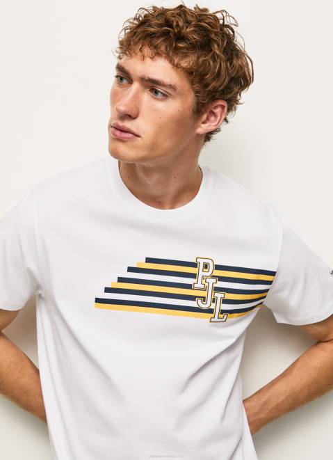Pepe Jeans Letters Logo T-Shirt Men White Z22X977