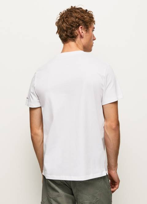 Pepe Jeans Letters Logo T-Shirt Men White Z22X977