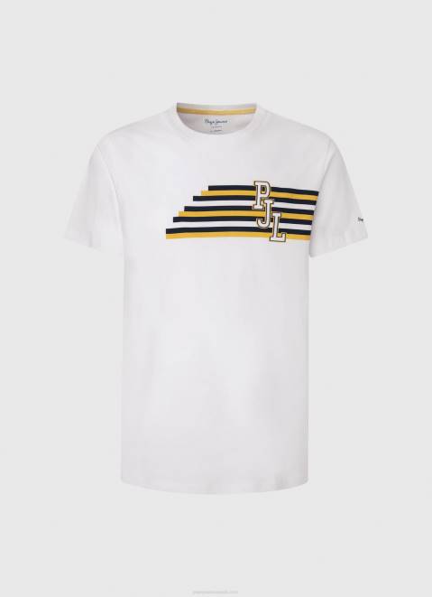 Pepe Jeans Letters Logo T-Shirt Men White Z22X977