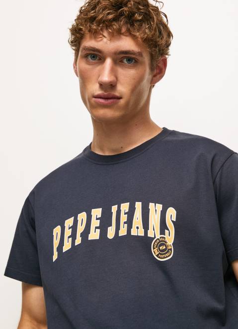 Pepe Jeans Logo Print T-Shirt Men Dulwich Z22X969