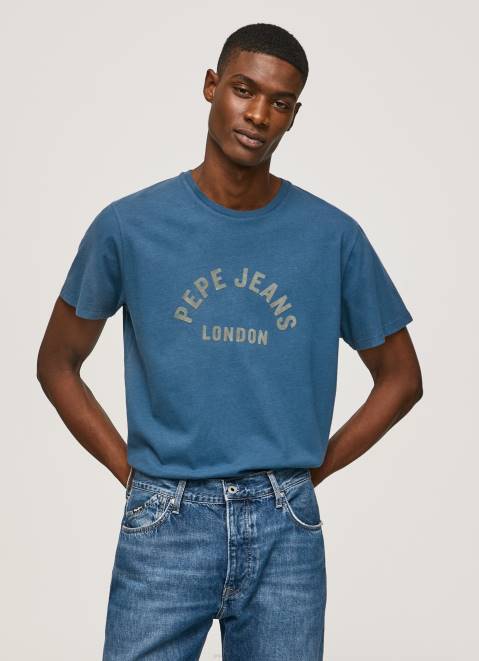 Pepe Jeans Logo Print T-Shirt Men Jarman Z22X951
