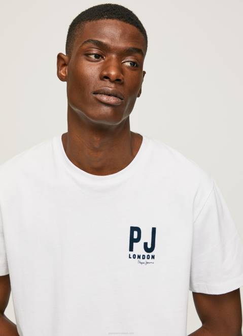Pepe Jeans Logo Print T-Shirt Men White Z22X953