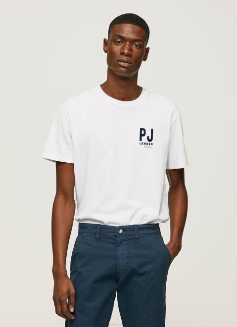 Pepe Jeans Logo Print T-Shirt Men White Z22X953